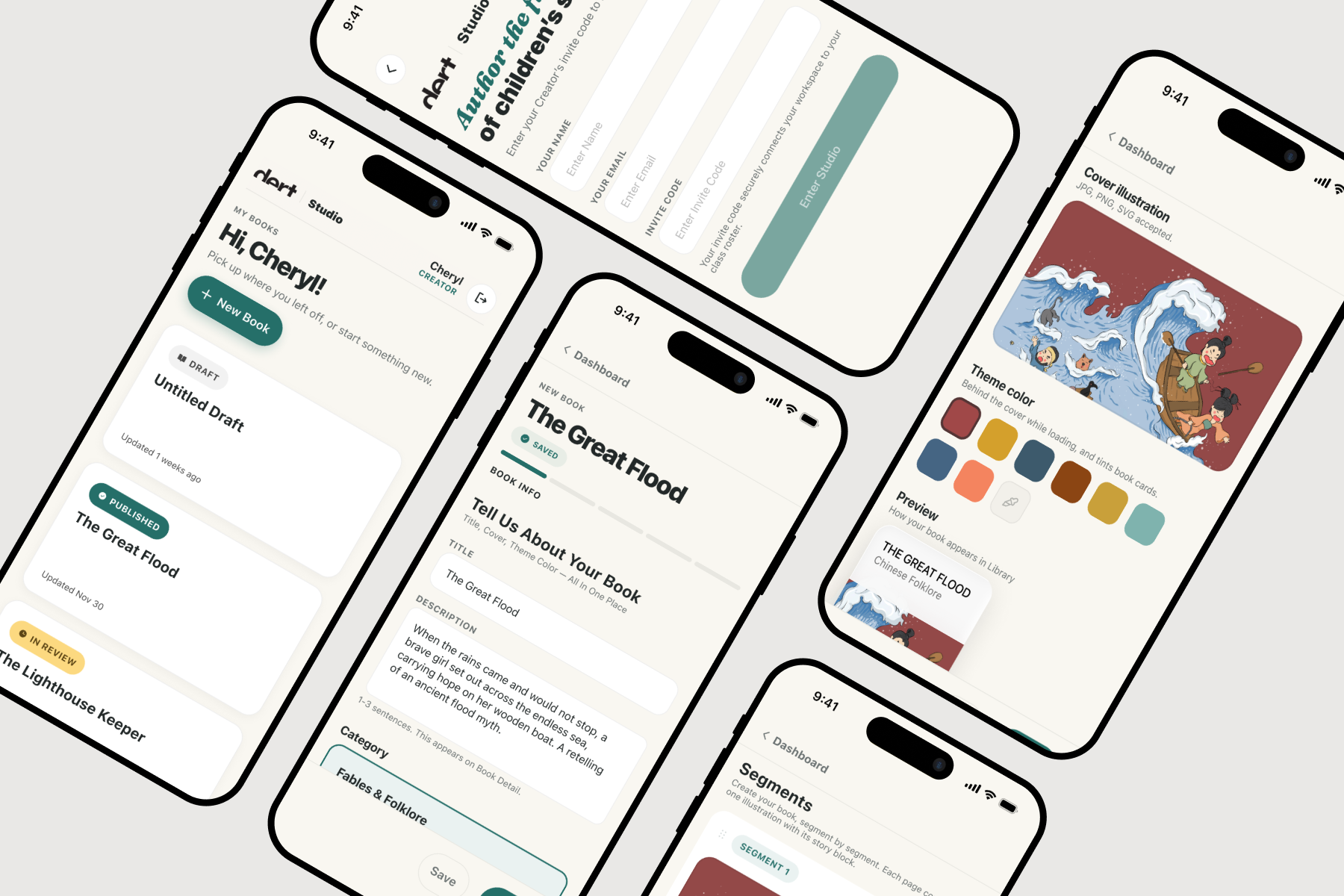 Studio dashboard โ class roster, review queue, recently-edited books