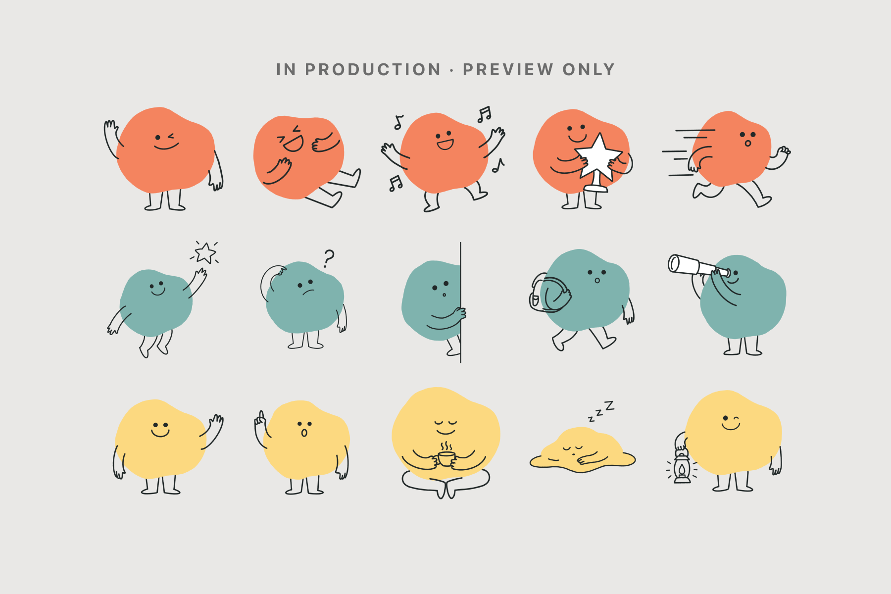 Crumb mascot family โ speaker color illustrations (preview, in production)